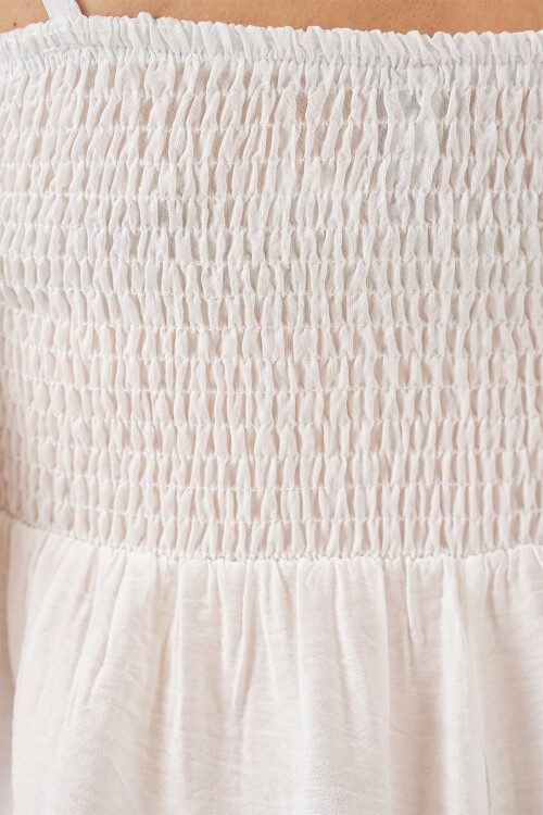 Kadın Askılı Ayrobin Elbise 2565 - Beyaz