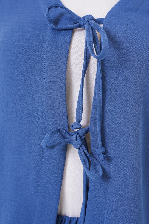 Kadın Ayrobin Kimono Etek İkili Takım 8047 - İndigo