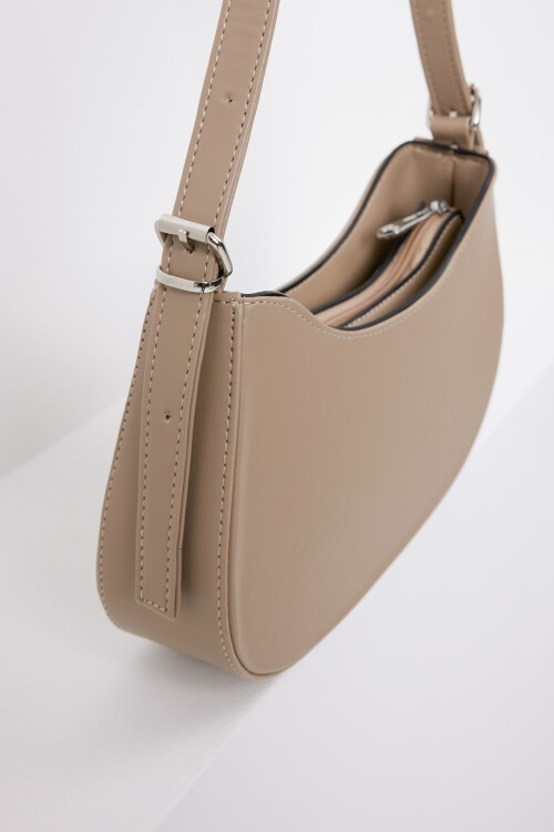 Kadın Bej Düz Baget Çanta 010167