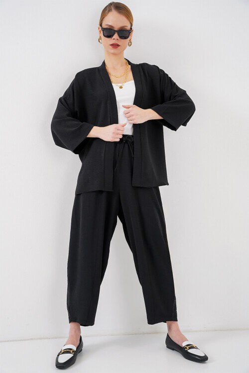 Kadın Kimono İkili Takım 6693 - Siyah