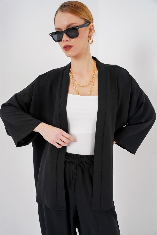 Kadın Kimono İkili Takım 6693 - Siyah