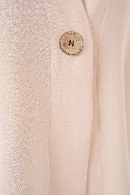 Kadın Kısa Kol Oversize Kimono 5969 - Krem