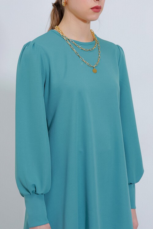 Merterium Kadın Mint Örme Etek Tunik Alt Üst Takım 8014