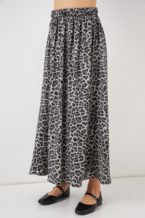 Merterium Kadın Uzun Ayrobin Etek 8050 - Antrasit