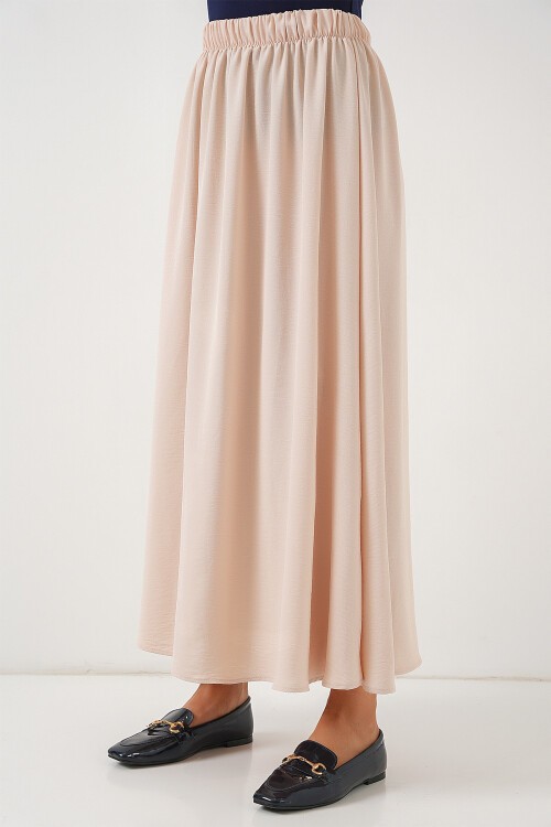 Merterium Kadın Uzun Ayrobin Etek 8050 - Bej