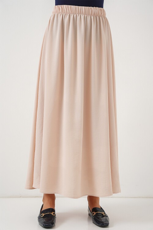 Merterium Kadın Uzun Ayrobin Etek 8050 - Bej