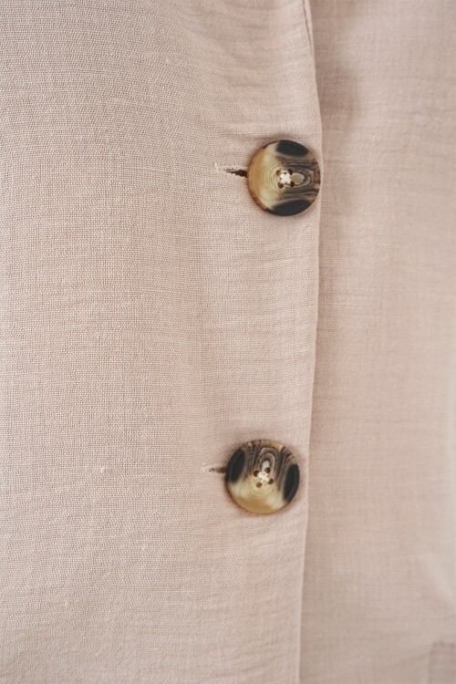 0706 Crop Keten Ceket - Bej