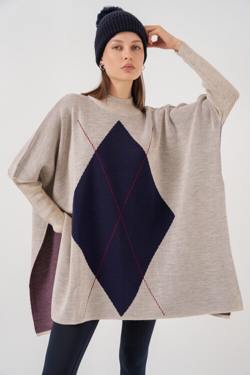 15783 Yırtmaçlı Panço Kazak - A.KREM