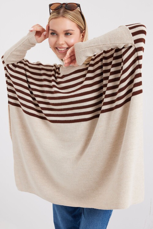 15783 Yırtmaçlı Panço Kazak - F.Bej