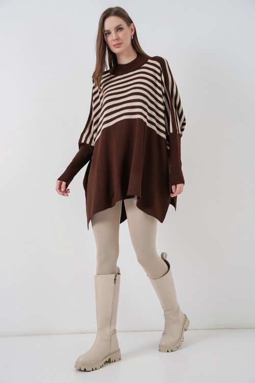 15783 Yırtmaçlı Panço Kazak - M. Kahverengi