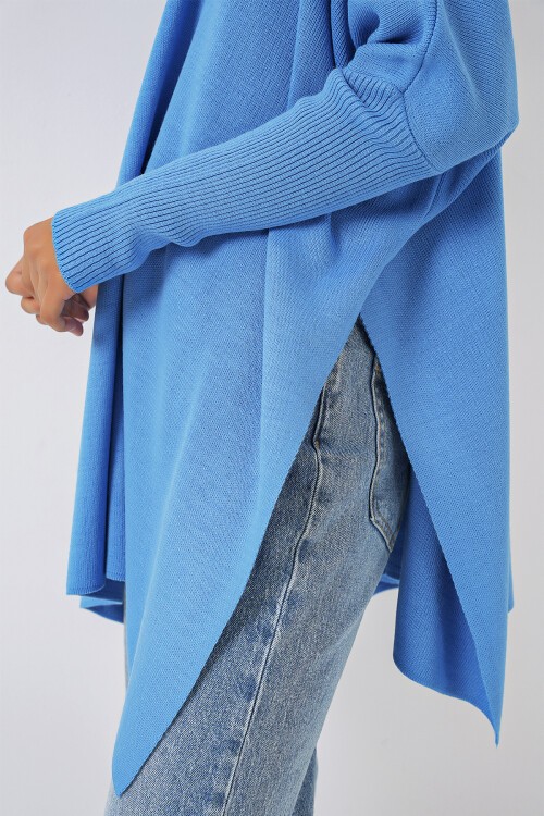 15783 Yırtmaçlı Panço Kazak - Saks