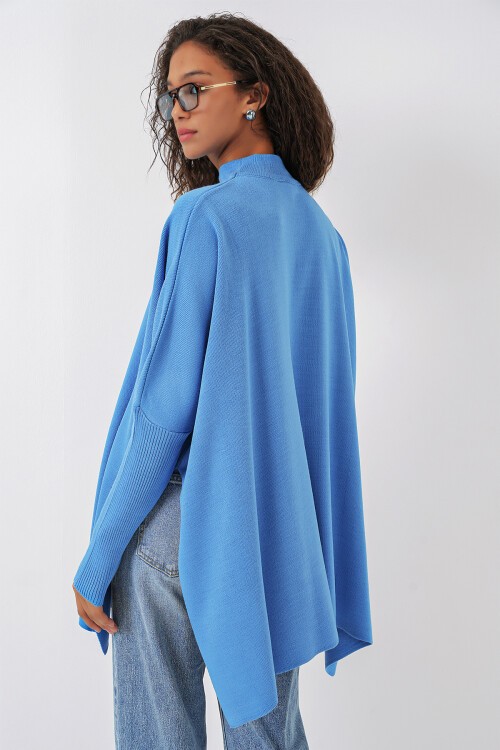 15783 Yırtmaçlı Panço Kazak - Saks