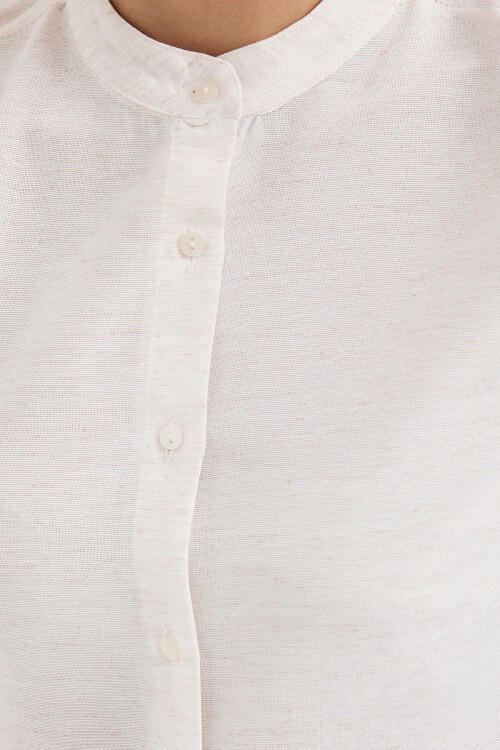 3711 Yarım Kol Keten Gömlek