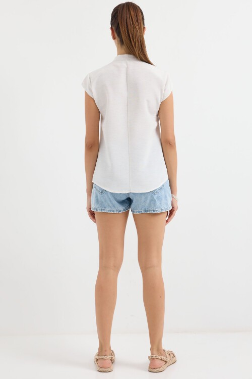 3711 Yarım Kol Keten Gömlek