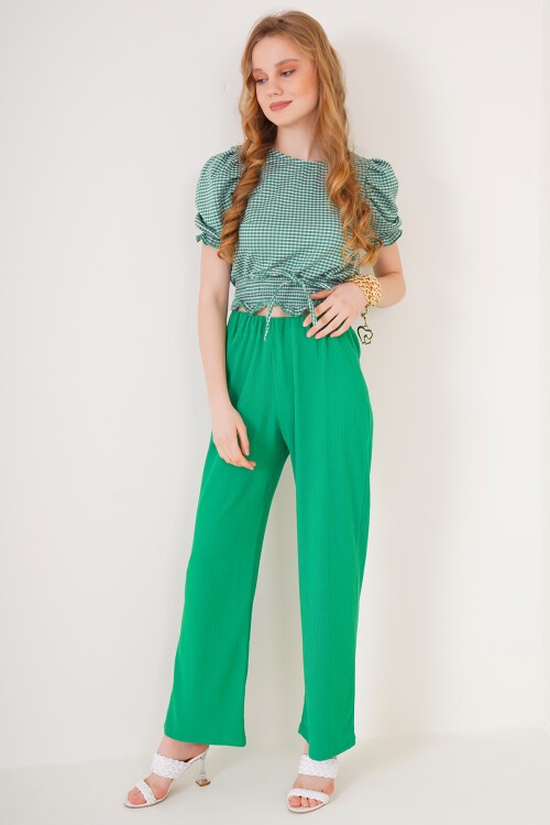 6543 Örme Pantolon - Yeşil