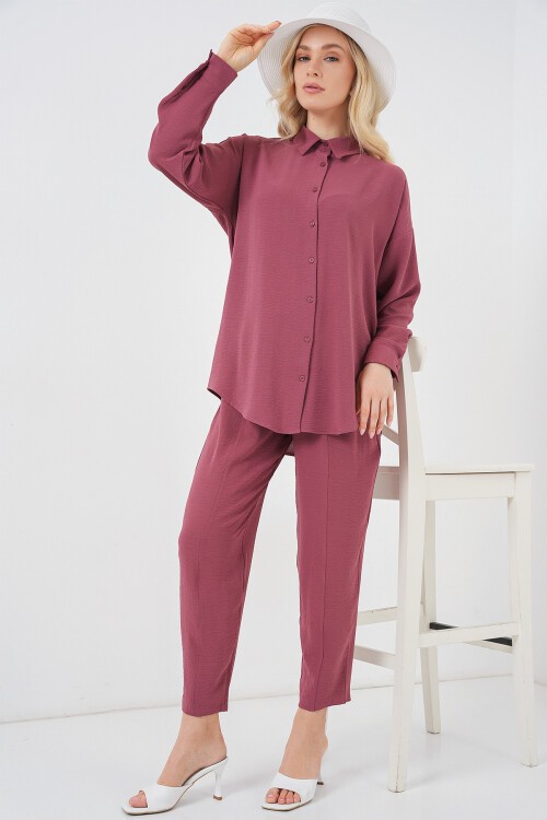 6593 Oversize İkili Takım - Gül Kurusu