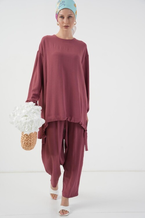 6682 Tunik Pantolon İkili Takım - Gül Kurusu