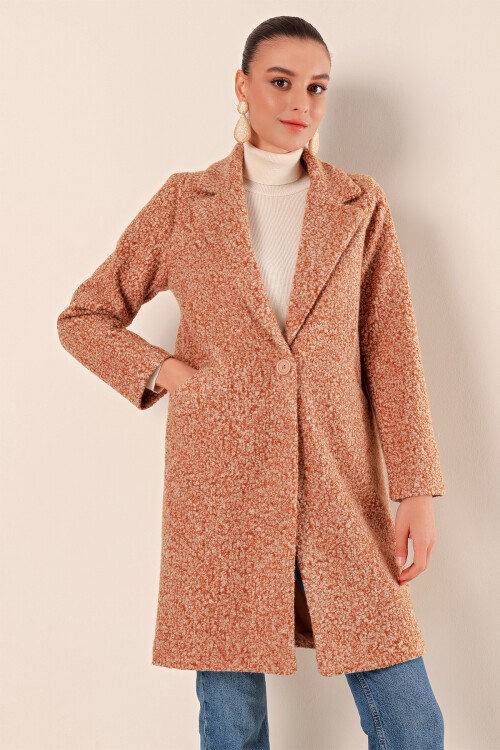 9082 Oversize Kaşe Kaban - M. Taba