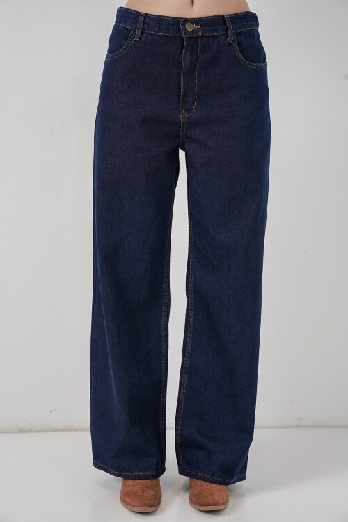 Kadın Ceket Pantolon Kot İkili Takım 30059 - Lacivert