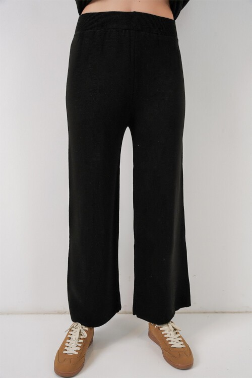 Kadın Cepli Hırka Triko İkili Takım 15964 - Siyah