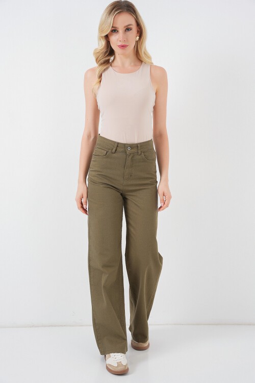 Kadın Halter Yaka Çıtçıtlı Body 972 - Bej