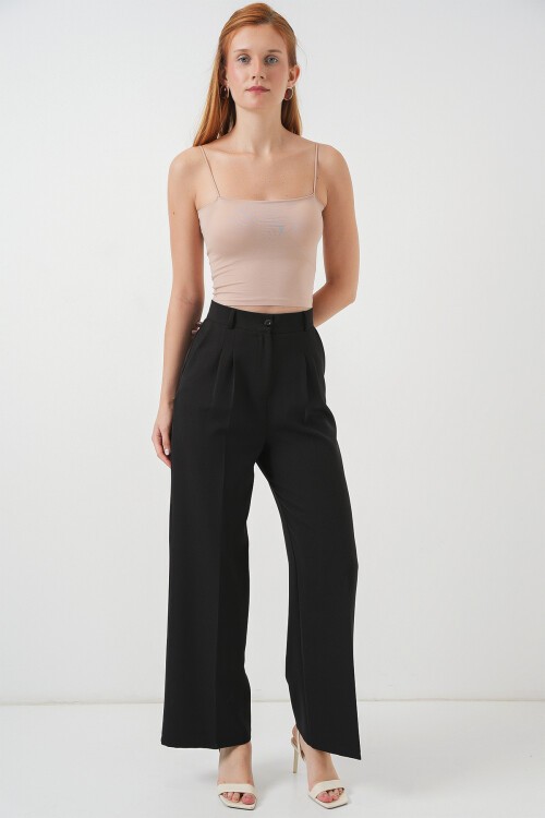 Kadın İp Askılı Basic Crop Büstiyer 973 - Krem