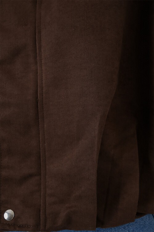 Kadın Kahverengi Oversize Süet Ceket 1055