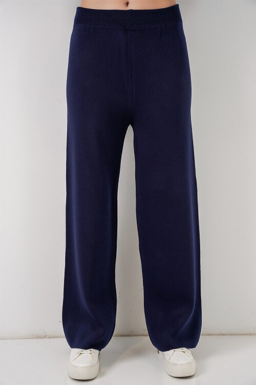 Kadın Nakışlı Triko Hırka Pantolon İkili Takım 15963 - Lacivert