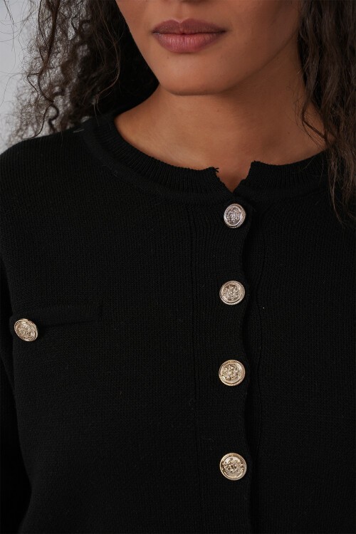 Kadın Triko Hırka Etek İkili Takım 15942 - Siyah