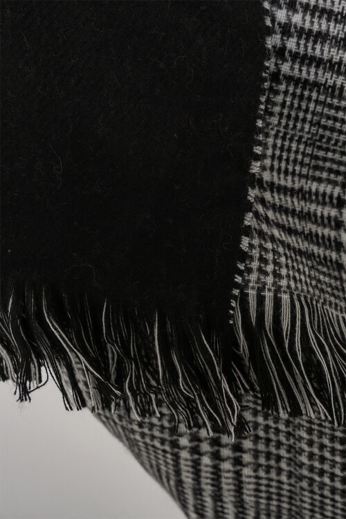 Kadın Yumuşak Dokulu Kalın Şal Atkı 15951 - Siyah