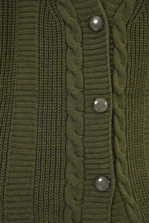 15768 Tesettür Triko Hırka - Haki