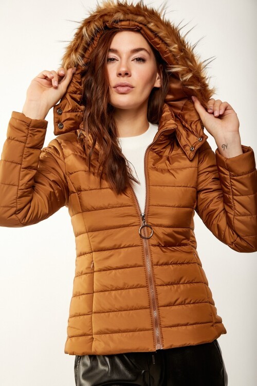 5083 KAPŞONLU ŞİŞME MONT - Taba