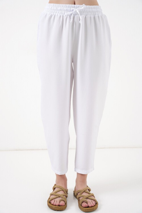 6622 Keten İkili Takım - Beyaz