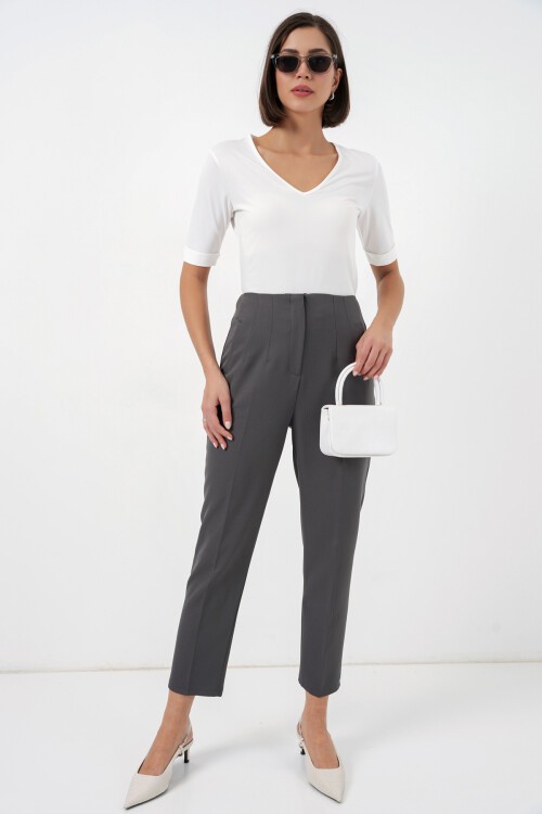 6650 Yüksek Bel Kumaş Pantolon - Antrasit