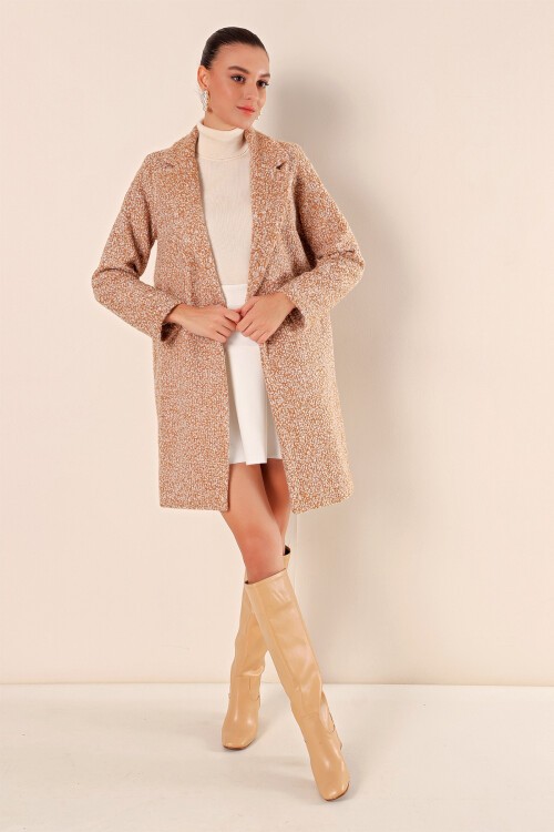 9082 Oversize Kaşe Kaban - M. Camel