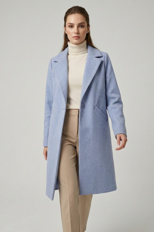 9085 Kaşe Kaban - Mavi