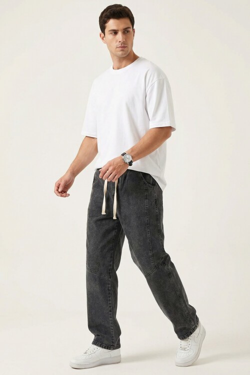 Erkek Rahat Kesim Baggy Jean Pantolon 30074 - Antrasit