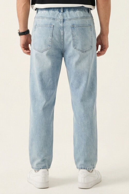 Erkek Rahat Kesim Baggy Jean Pantolon 30074 - Mavi