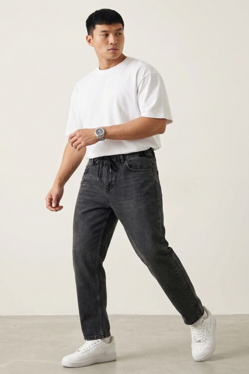 Erkek Rahat Kesim Baggy Jean Pantolon 30075 - Antrasit