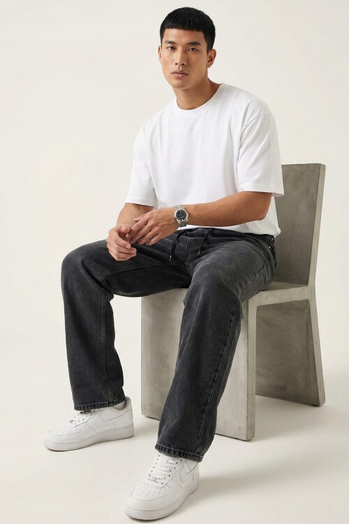 Erkek Rahat Kesim Baggy Jean Pantolon 30075 - Antrasit