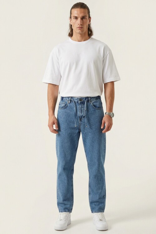 Erkek Rahat Kesim Baggy Jean Pantolon 30075 - İndigo