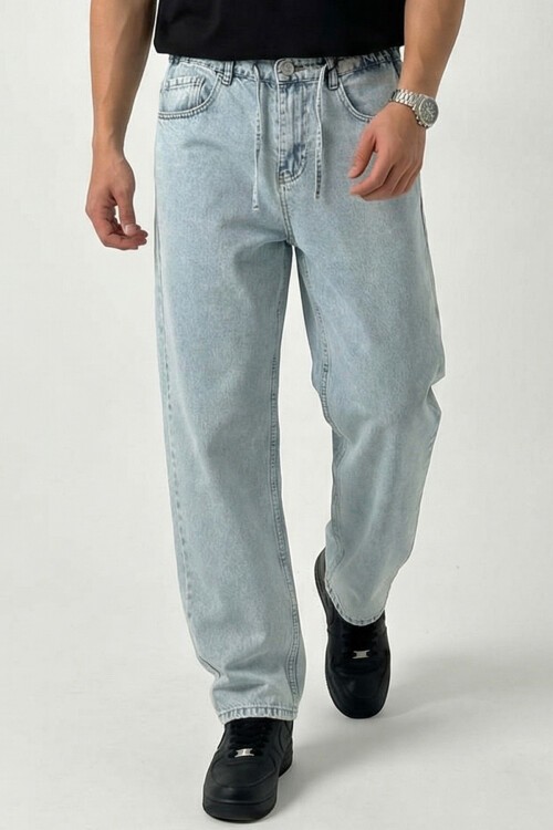 Erkek Rahat Kesim Baggy Jean Pantolon 30075 - Mavi