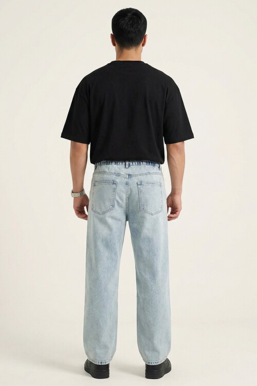 Erkek Rahat Kesim Baggy Jean Pantolon 30075 - Mavi
