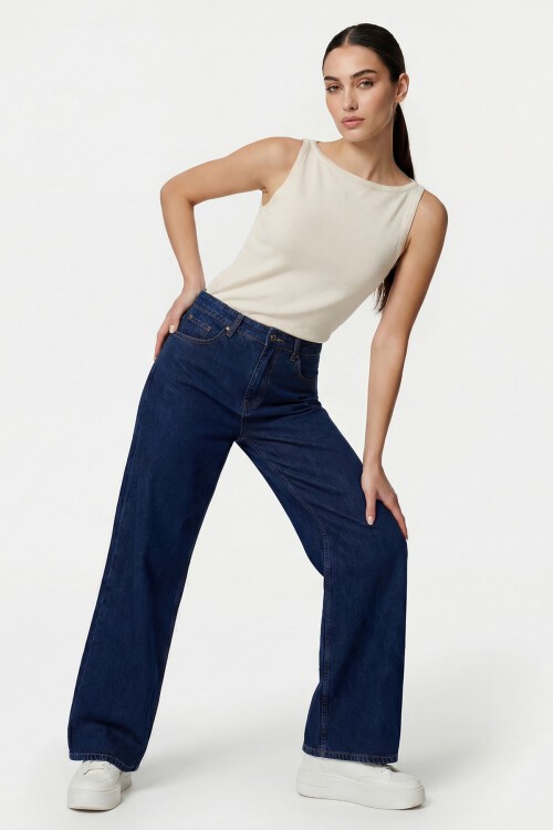 Kadın Askılı Örme Atlet 15935 - Krem