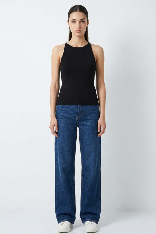 Kadın Askılı Örme Atlet 15935 - Siyah