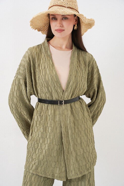 Kadın Kimono Pantolon İkili Takım 30078 - Çağla
