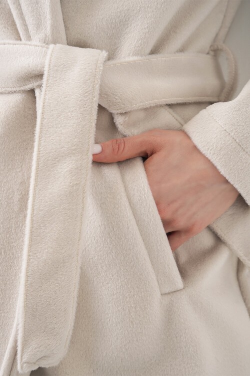 Kadın Kuşaklı Kaban 9171 - Ekru