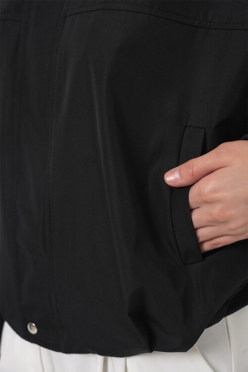 Kadın Oversize Kısa Ceket 0732 - Siyah