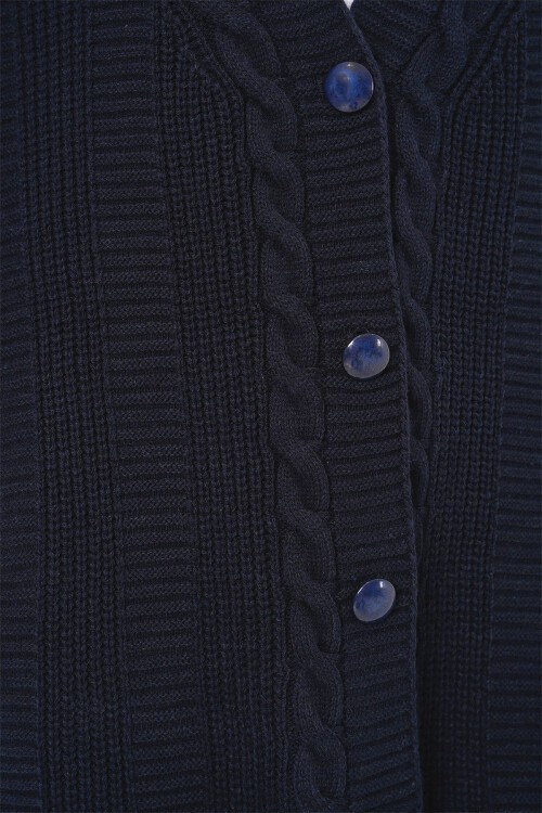 Merterium 15768 Tesettür Triko Hırka - Lacivert