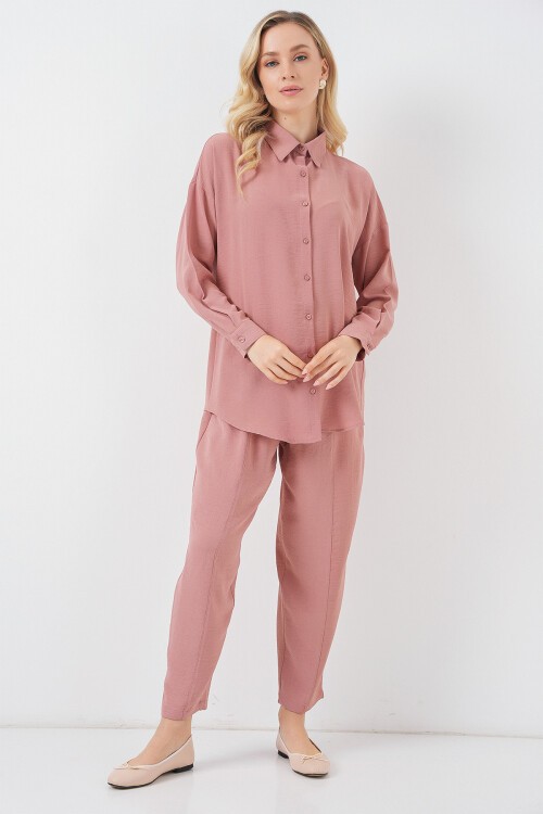 Merterium 6593 Oversize İkili Takım - Pudra